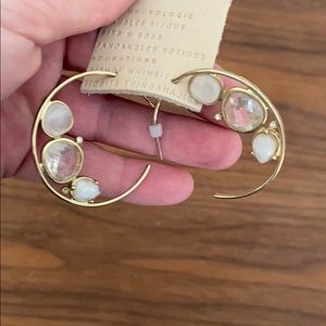 Anthro gemstone hoop earrings